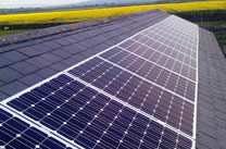 A business roof with 8kw of solar panels on it