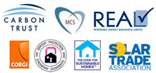 Logos of the regulators that approve solar panel PV installers for our industry